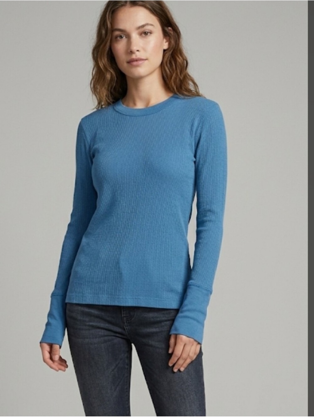 Sundance Waffle Knit Long Sleeve Crewneck Top